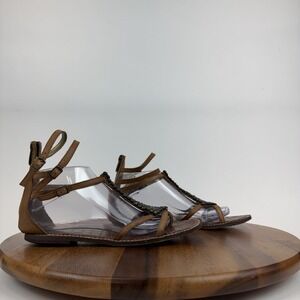Womens Sam Edelman Ginger Bronze Leather Strappy‎ Gladiator Sandals Size 8.5 M